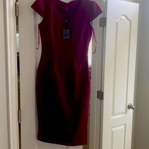 New burgundy work dress